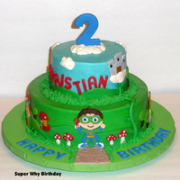 Super Why From the PBS kids show Super Why. Buttercream frosting with mmf decorations.