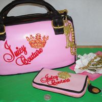 "juicy Couture Shopping Spree" Client wanted to give her daughter a birthday cake that looked like the "Juicy Couture" Handbag she was getting for her birthday...