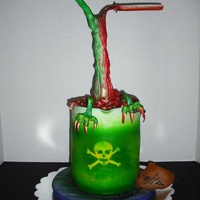 "science Experiment Gone Horribly Wrong" Bottom beaker is a 3-layer lemon cake with cream cheese filling. Everything is cake, fondant or gumpaste. Test tubes were made with wires...