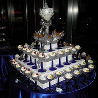 Martini Tower Cocktail cupcakes in martini glasses (plastic); lemon cupcakes with Bacardi limon icing & lemon wedge on top, chocolate ccs with Khalua...