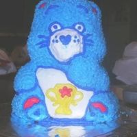 3D Care Bear I did this cake for a family reunion. It is my first 3D cake. My husband found me a vintage 3D Care Bear cake pan.