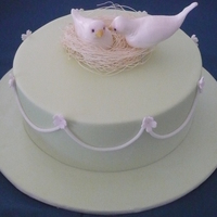 Love Birds This was a cake for my newly wed brother and his wife. It is to represent their new love nest (home). All hand modelled except for raffia...