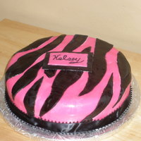Pink And Black Zebra Stripe Cake Pink and black zebra stripes for a 14 year old girl.