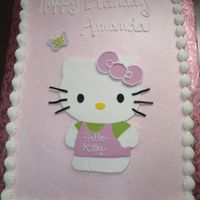 Hello Kitty Cake I continue to have this fear of doing drawings out of buttercream..so I made her out of fondant...