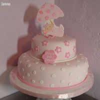 Pink Baby Shower The topper was a copy of the invitation. I had planned on painting it and I started to but the colors were coming out so dark that i just...