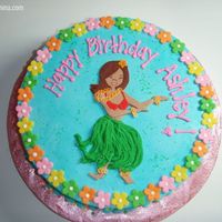 Hula Girl I made two of these..Identical! They were for two sisters and the Mom wanted a cake for each of them. The hula girl is made completely out...