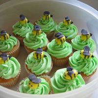 Bee Cupcakes cupcakes made for coffee hour after church when a bee keeper was speaking