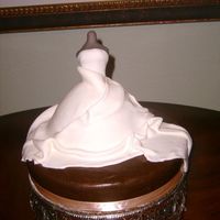 Wedding Dress Cake This is a Strawberry cake covered in Marshmallow Fondant.