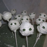 Mummy Cake Pops This was my very first try at cake pops. I thought they turned out pretty good! I believe they were chocolate, not sure, it was several...