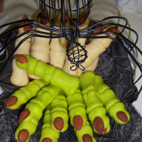Witches' Fingers My first Halloween cookies for this season. Made with CC's NFSC recipe and molded in Wilton's new boney finger pretzel mold.