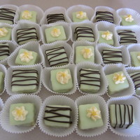 Petit Fours Made for a baby shower to fit the light green/brown theme.