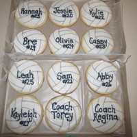 Volleyball Cookies Sugar cookies with Royal Icing.