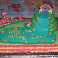 My Little Pony Birthday Cake Yellow cake w/ BC. Put together several ideas seen here on CC.
