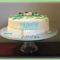 Pea In A Pod 10" vanilla w/straw & cream. Gumpaste baby using mold(my fav.tool) gumpaste pea also. Fun cute cake to make.