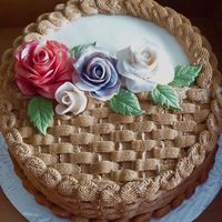 Susan Wedding Made for a small second wedding. Buttercream with gumpaste roses.