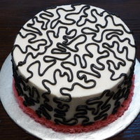 Black And White Squiggle Quick birthday cake thrown together for a friend. My first time attempting the squiggle look.