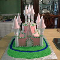 Castle Cake My first castle cake for a bride that loves castles and her colors are pink and silver. TFL.
