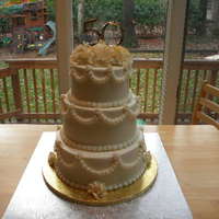 50Th Anniversary The couple wanted a cake the resembled their original wedding cake. All butter cream with fresh carnations. TFL.