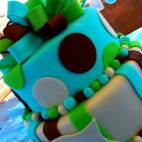 Blue Baby Shower Cake WASC cake with all fondant accents.