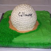Golf Ball Grooms Cake Cherry chip and carrot cakes w/ all buttercream icing and decoration. tfl