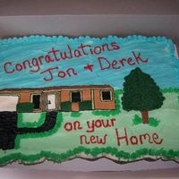 Housewarming Cupcake Cake This is 35 cupcakes made into a cupcake cake...my first attempt at such a thing. Chocolate and WASC cupcakes w/buttercream and a FBCT of...