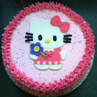 Hello Kitty Cake Vanilla cake with vanilla buttercream filling and frosting with fondant accents