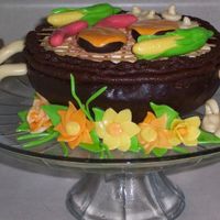 Kettle Grill Cake Inspired by all the lovely grill cakes here already for my DH's B-day. Lemon-coconut cake iced in lemon BC and then ganache. '...