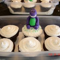 Barney Cupcake Made from fondant