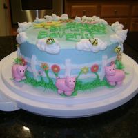 Three Pigs Birthday Cake I made this cake for someone who likes piggies.