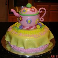 Teapot Birthday Cake I amde this teapot for a neighbor girl's birthday. I was very happy with how it turned out. I drew inspiration from a teapot cake I...