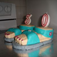 Summer Sandals This was a cake made for my sister when she was complaining she couldn't find a pair of summer sandals to walk in. It was two...