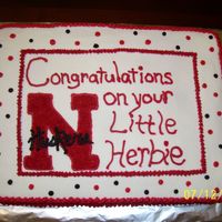 Cornhusker Fan Baby Shower BC, lettering needs work but getting better.
