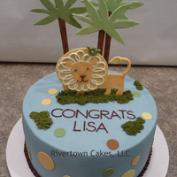 King Of The Jungle 8" Baby shower cake - King of the Jungle Theme - Chocolate cake with vanilla buttercream and fondant accents