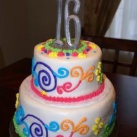 Sweet 16 My 1st fondant cake!