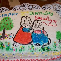 Max And Ruby Yellow cake, Fudge filling, buttercream icing