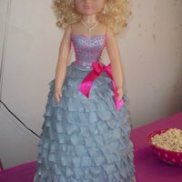 3Rd Birthday Cake This is a 32" tall doll cake. There is 16 inches of cake from bottom toward waist. The last 3 inches are rice crispy treats so we...