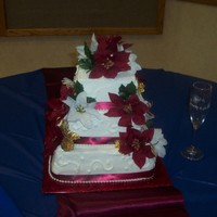 Very First Wedding Cake All vanilla- with burgundy and navy swirls inside (per the groom's request... he was shot down by mother of bride thank goodness- he...