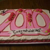 Graduation Cake Marble cake, all buttercream w/fondant scroll and banner.