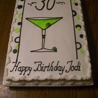 30Th Birthday White cake with buttercream icing. Fondant circles.