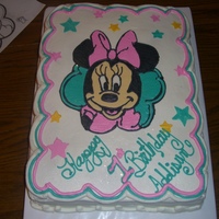 Minnie Mouse Chocolate cake with cookies and cream filling. Buttercream icing.