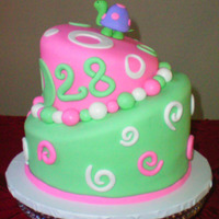 Turtle Bday My own birthday cake. I love turtles, and always loved the turtle on cakejournal. My first time trying the topsy turvy style. :)All fondant...