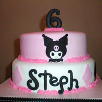 Kuromi Fondant with gum paste/fondant accents.TFL