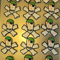 Pirate Skull Cookies Made with roll-out sugar cookies and royal icing