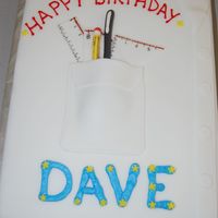 Nerd Shirt Pocket Cake sheet cake covered in fondant with fondant accents!