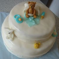Little Teddy Bear My first baby shower cake :-). Home-made fondant and figures. TFL