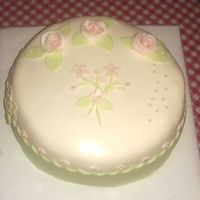 Birthday Flower Cake Birthday cake, all fondan. Sorry for quality, but the picture was taken in a hurry in bad light..