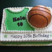 Basketball Boy's Cake Half of a Wilton ball pan and smoothed with buttercream per Sharon Zambito's method. Cake is 9x13" covered with buttercream and...