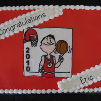 Graduation Cake With Sports Theme 12 x 18" cake with buttercream transfer