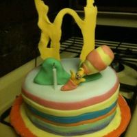 Oh The Places You'll Go! Another mini cake, made for my brother who's favorite Dr. Seuss book is Oh the Places You'll Go. Used fondant for everything.