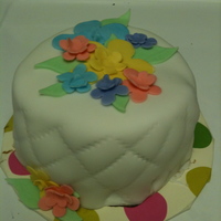 Flower Birthday Cake This is another mini cake made for my mom since we don't really eat cake. Used etching tool for stitching and done freehand (as you...